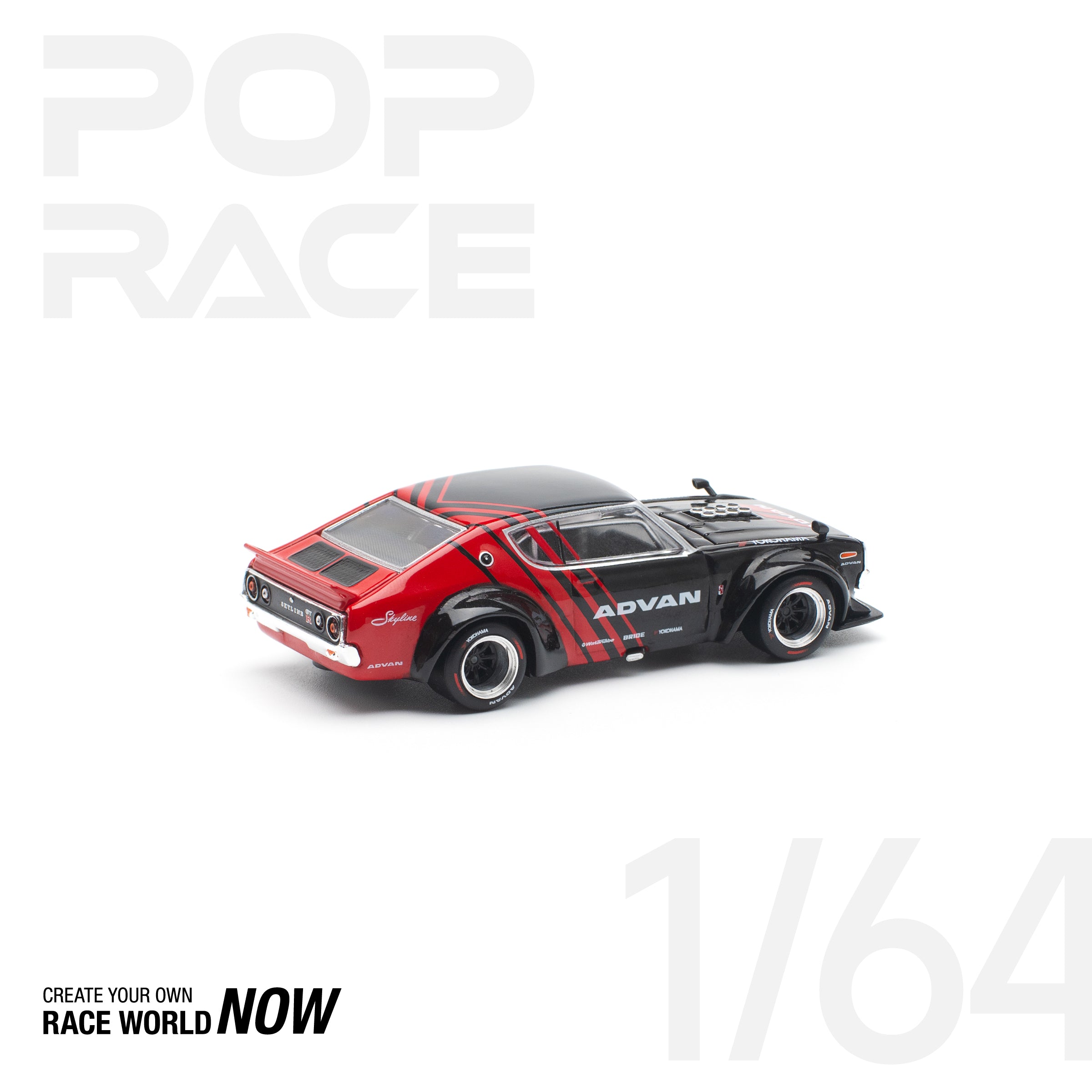 POPRACE 1:64 SKYLINE GT-R DRIFT (KENMERI) - ADVAN LIVERY