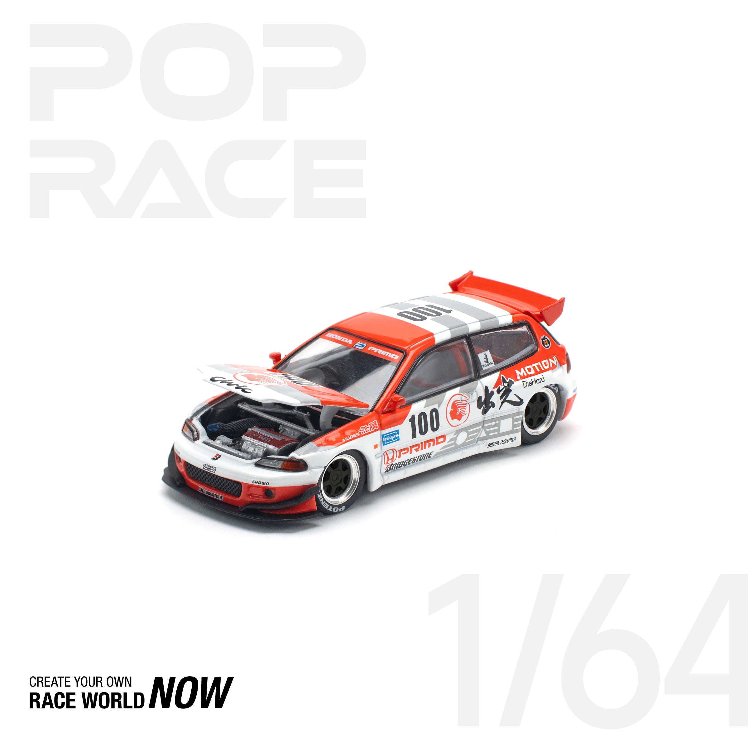 POPRACE 1:64 PANDEM CIVIC EG6 v1.5 IDEMITSU MOTION INFINITE
