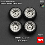 BNDS by Mot Hobby 1/64 Diecast Wheels and Tire Set - Alloy Classic 15-inch/8.3mm | BC64064