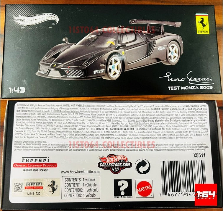Hot Wheels X5511 Elite Ferrari Enzo Test Monza 2003 1/43