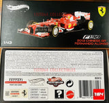 Hot Wheels Bck13 Elite Ferrari F1 F138 China Gp 2013 1/43 Fernando Alonso #3