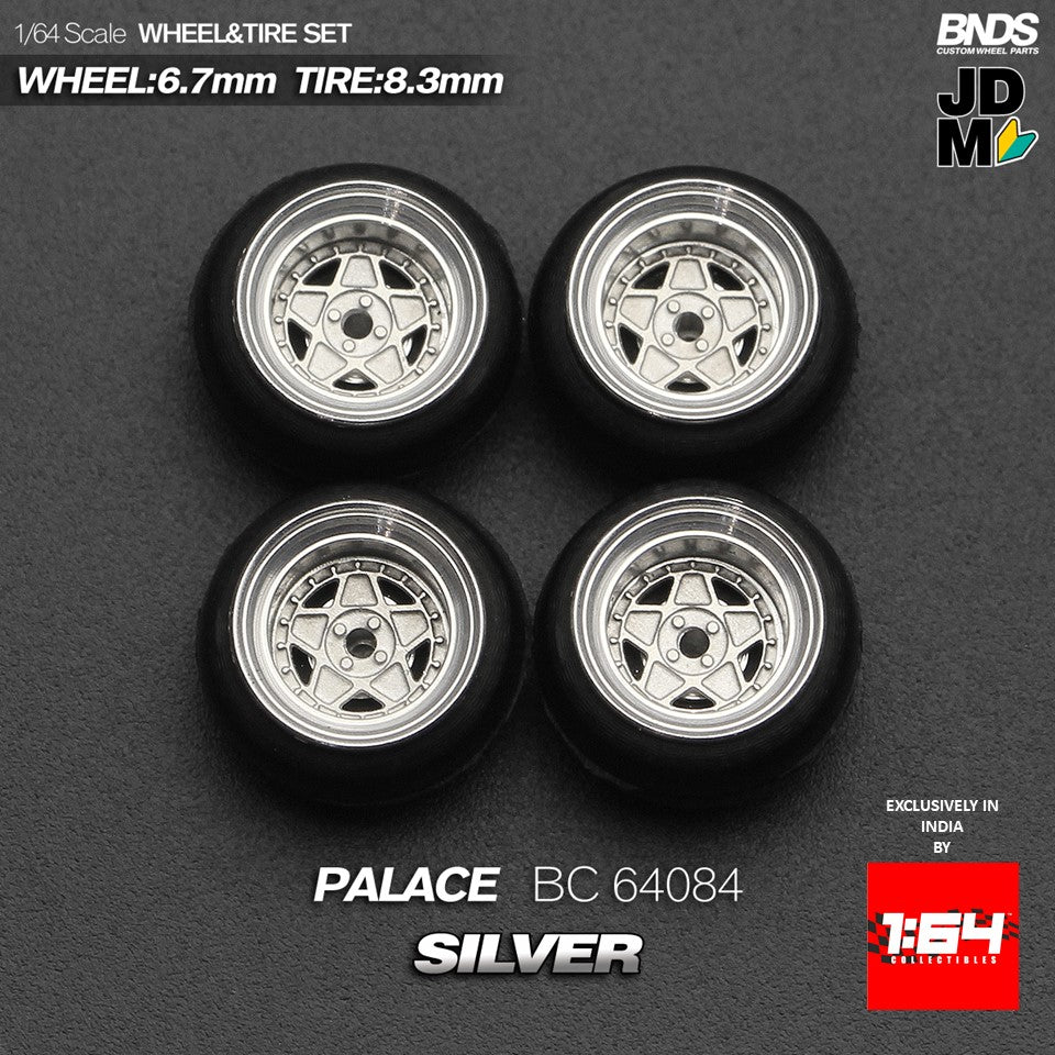 BNDS by Mot Hobby 1/64 Diecast Wheels and Tire Set - Alloy Classic 15-inch/8.3mm | BC64084