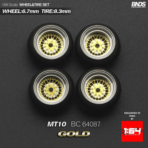 BNDS by Mot Hobby 1/64 Diecast Wheels and Tire Set - Alloy Classic 15-inch/8.3mm | BC64087
