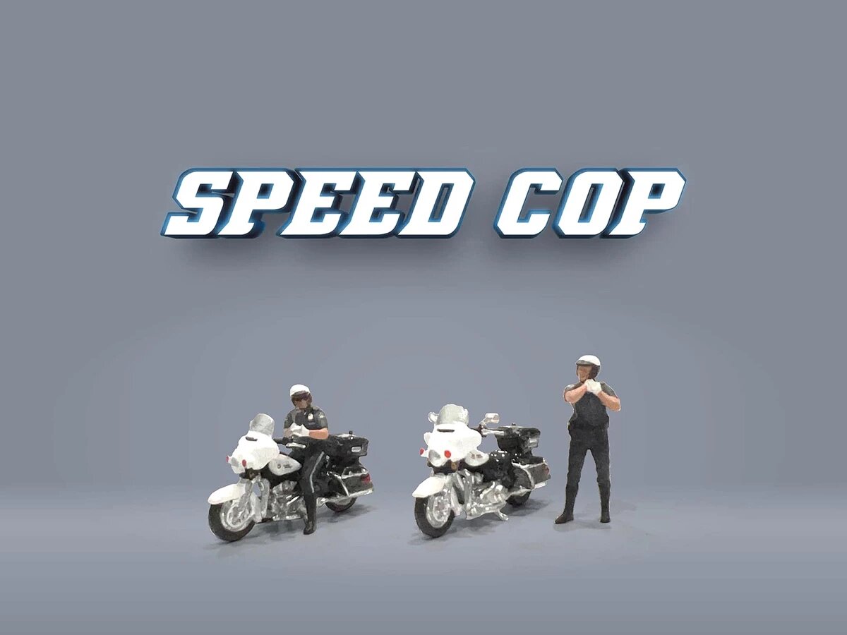 1:64 Figure Set: Speed Cop Police Motorcycles