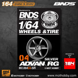 1/64 ABS Plastic Wheel & Tire Set– BNDS | Silver