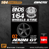 1/64 ABS Plastic Wheel & Tire Set– BNDS | Gun Metal