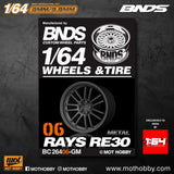 1/64 ABS Plastic Wheel & Tire Set– BNDS | Gun Metal