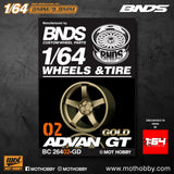 1/64 ABS Plastic Wheel & Tire Set – BNDS | Gold