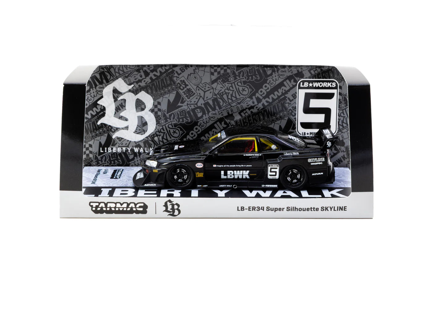 Tarmac Works 1/43 Liberty Walk LB-ER34 Super Silhouette SKYLINE Black - HOBBY43
