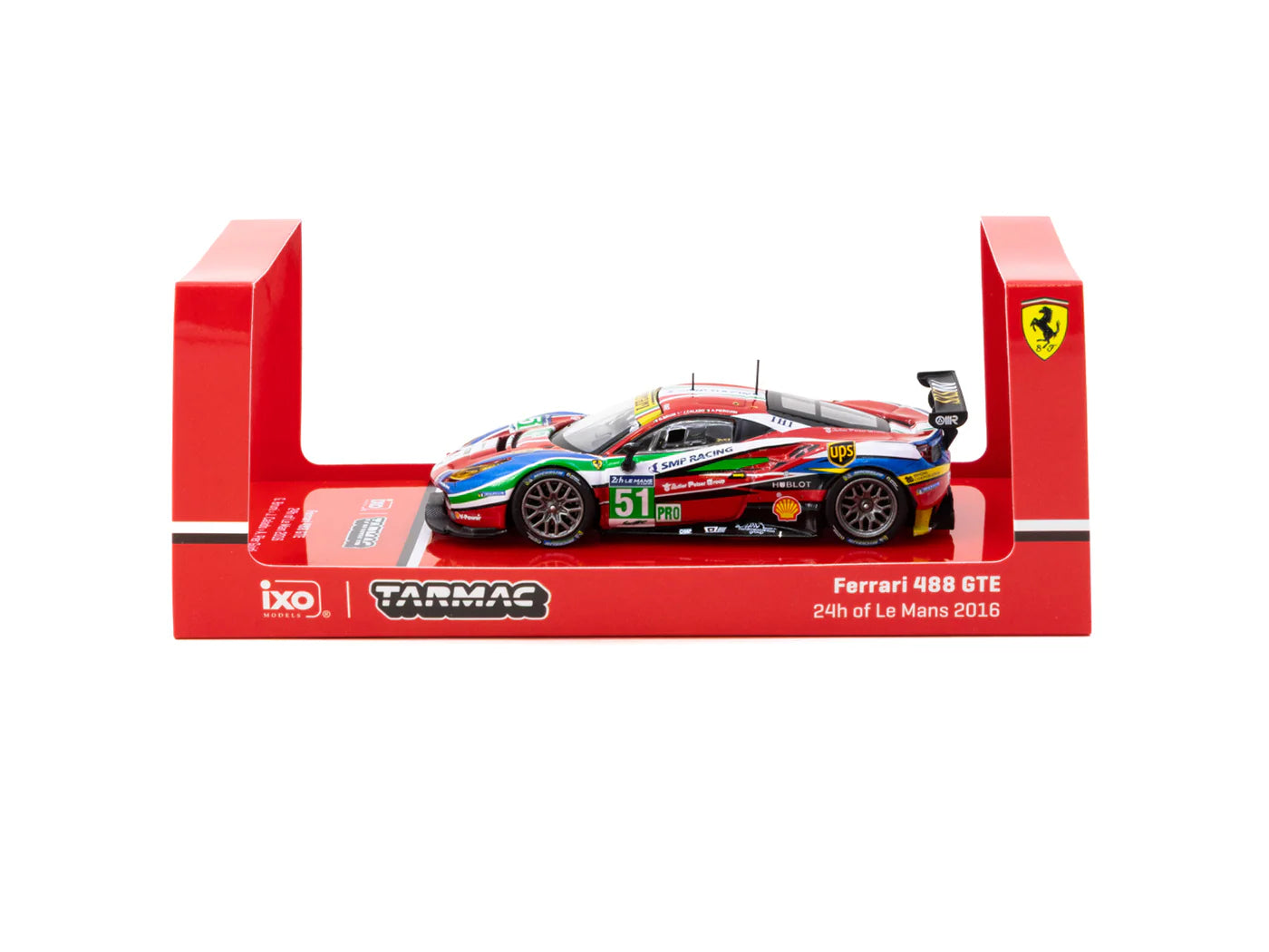 Tarmac Works - 1/64 Ferrari 488 GTE 24h of Le Mans 2016 #51 - Tarmac Works X iXO Models HOBBY64