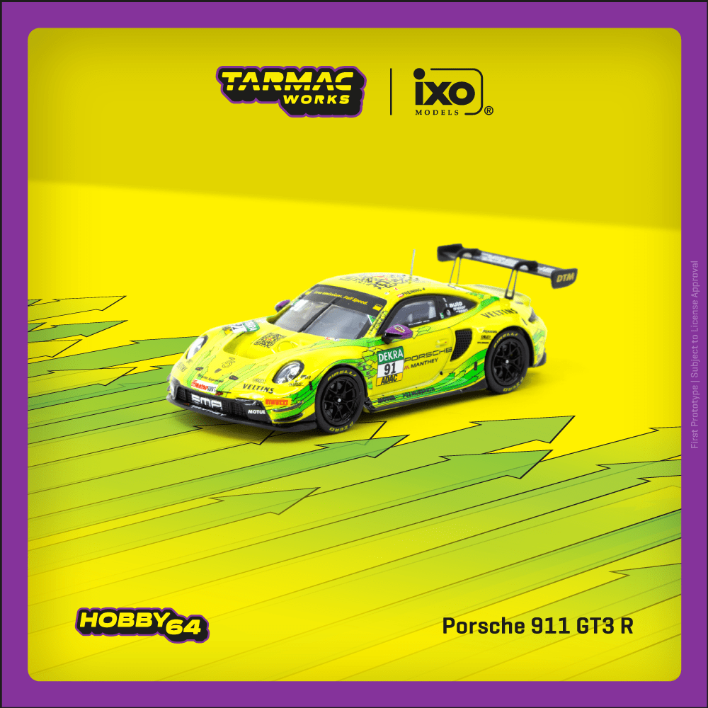 Tarmac Works X iXO Models 1/64 Porsche 911 GT3 R DTM Champion 2023 #91 - HOBBY64