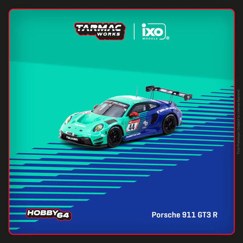 Tarmac Works X iXO Models 1/64 Porsche 911 GT3 R Nürburgring 24h 2023 #44 - HOBBY64