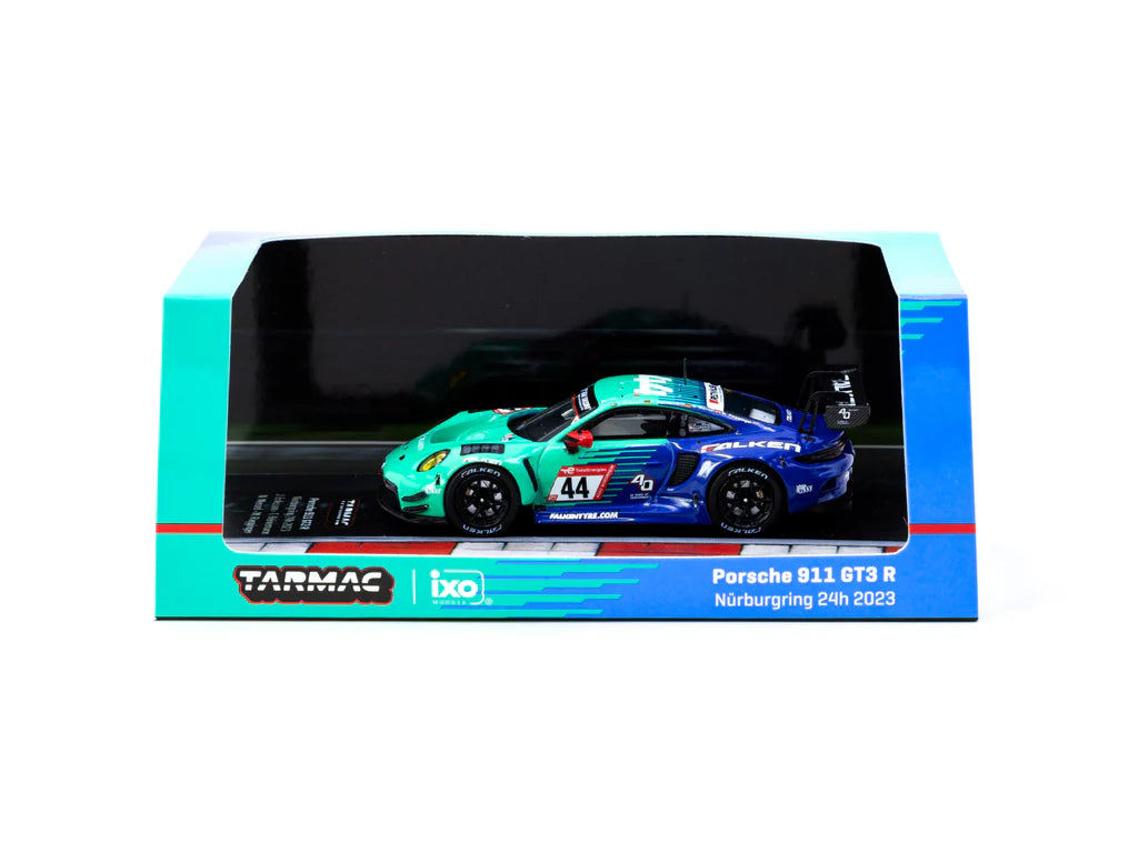 Tarmac Works X iXO Models 1/64 Porsche 911 GT3 R Nürburgring 24h 2023 #44 - HOBBY64