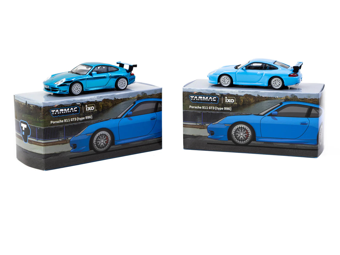 Tarmac Works - 1/64 Porsche 911 GT3 (type 996) Light Blue - Tarmac Works X iXO Models GLOBAL64