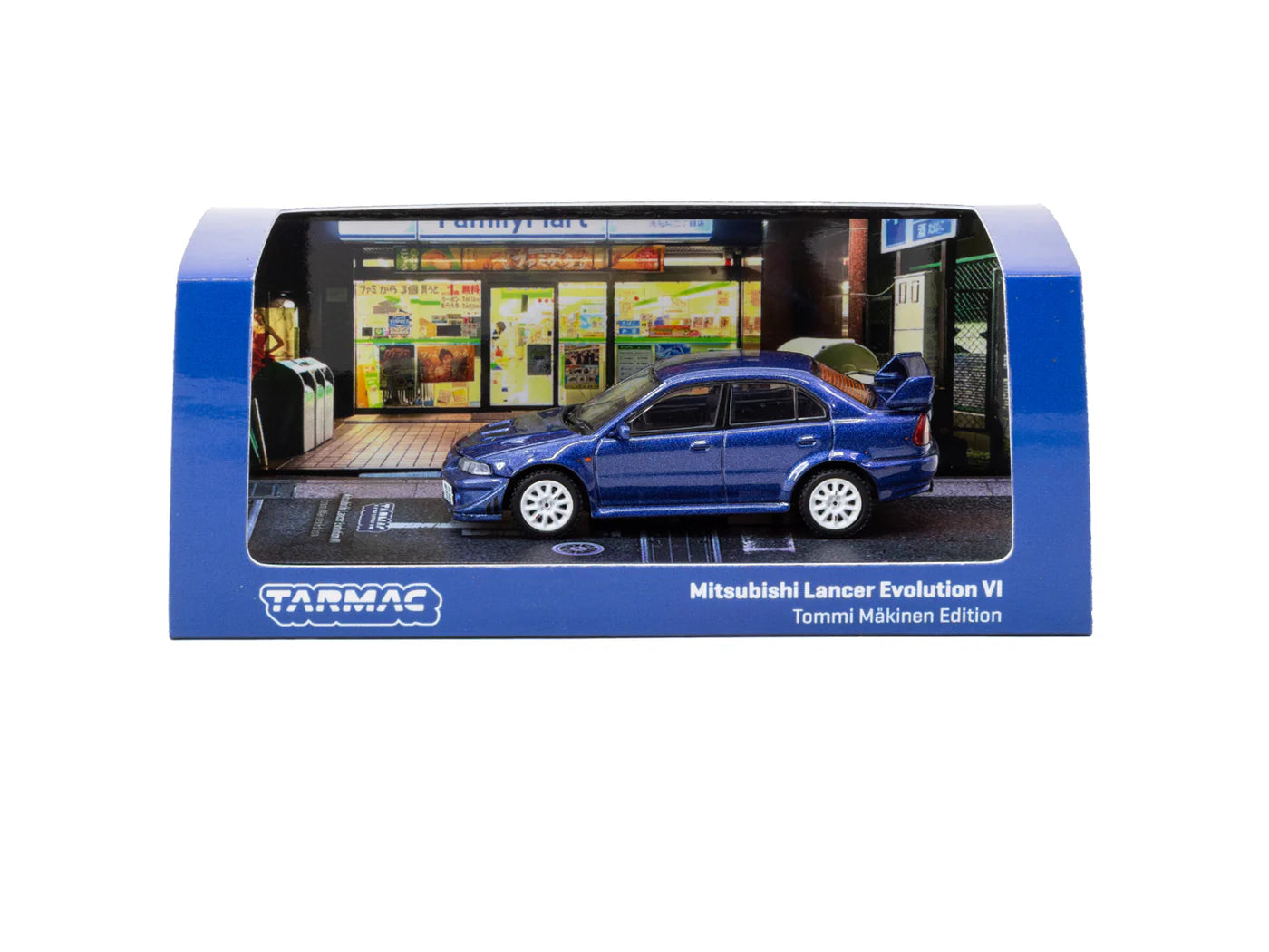Tarmac Works 1:64 Mitsubishi Lancer Evolution VI Tommi Mäkinen Edition Blue