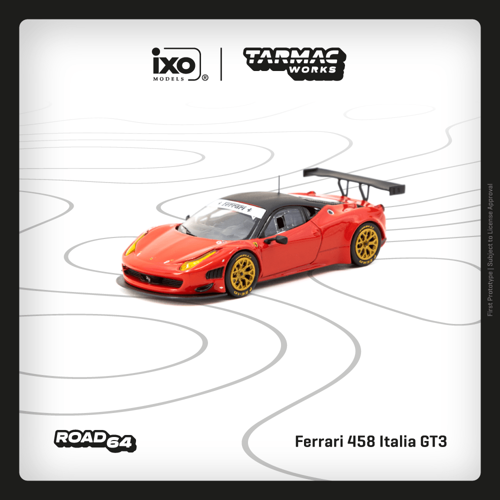 Tarmac Works X iXO Models 1/64 Ferrari 458 Italia GT3 Red - ROAD64