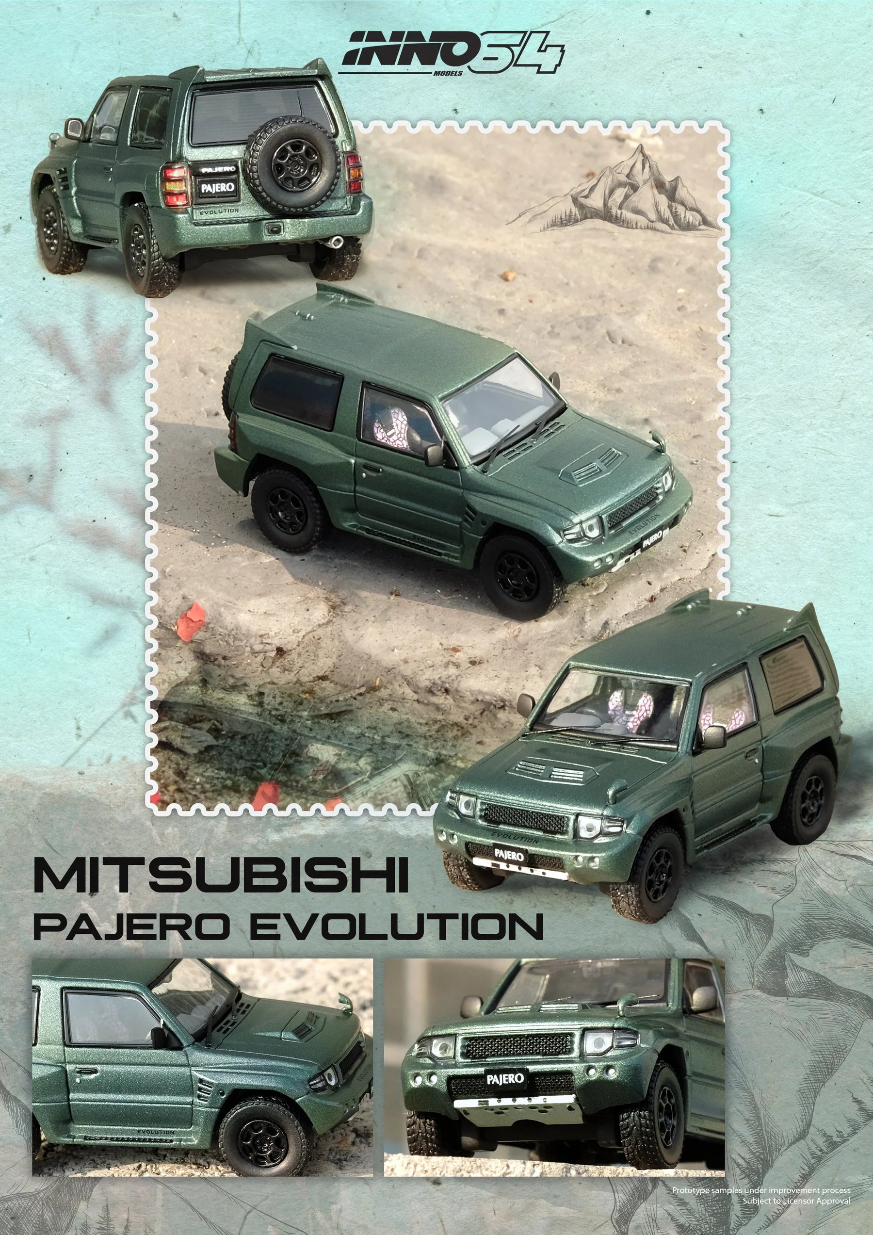 MITSUBISHI PAJERO EVOLUTION Satin Green IN64-EVOP-SGRE