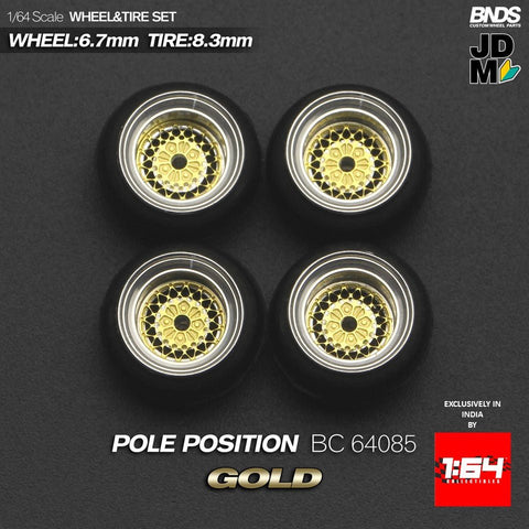 BNDS by Mot Hobby 1/64 Diecast Wheels and Tire Set - Alloy Classic 15-inch/8.3mm | BC64085 - 1ISTO64