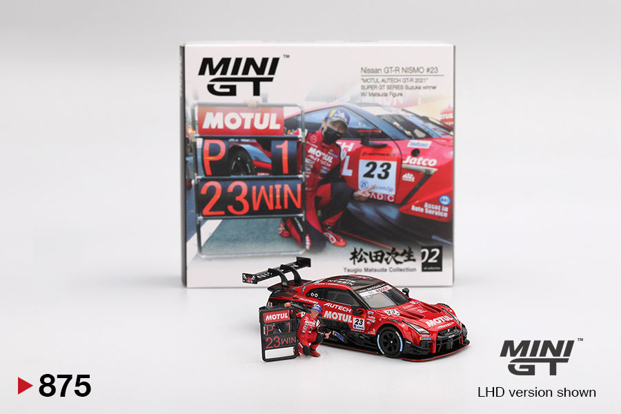 Nissan GT-R NISMO #23 "MOTUL AUTECH GT-R 2021" SUPER GT SERIES Suzuka winner W/ Matsuda Figure  [ Tsugio Matsuda Collection ]  No.2
