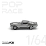 POPRACE 1:64 1967 SHELBY MUSTANG GT500 GREY/BLACK - 1ISTO64
