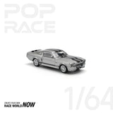 POPRACE 1:64 1967 SHELBY MUSTANG GT500 GREY/BLACK - 1ISTO64