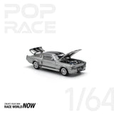 POPRACE 1:64 1967 SHELBY MUSTANG GT500 GREY/BLACK - 1ISTO64