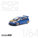 POPRACE 1:64 PANDEM CIVIC EG6 METALLIC BLUE - 1ISTO64