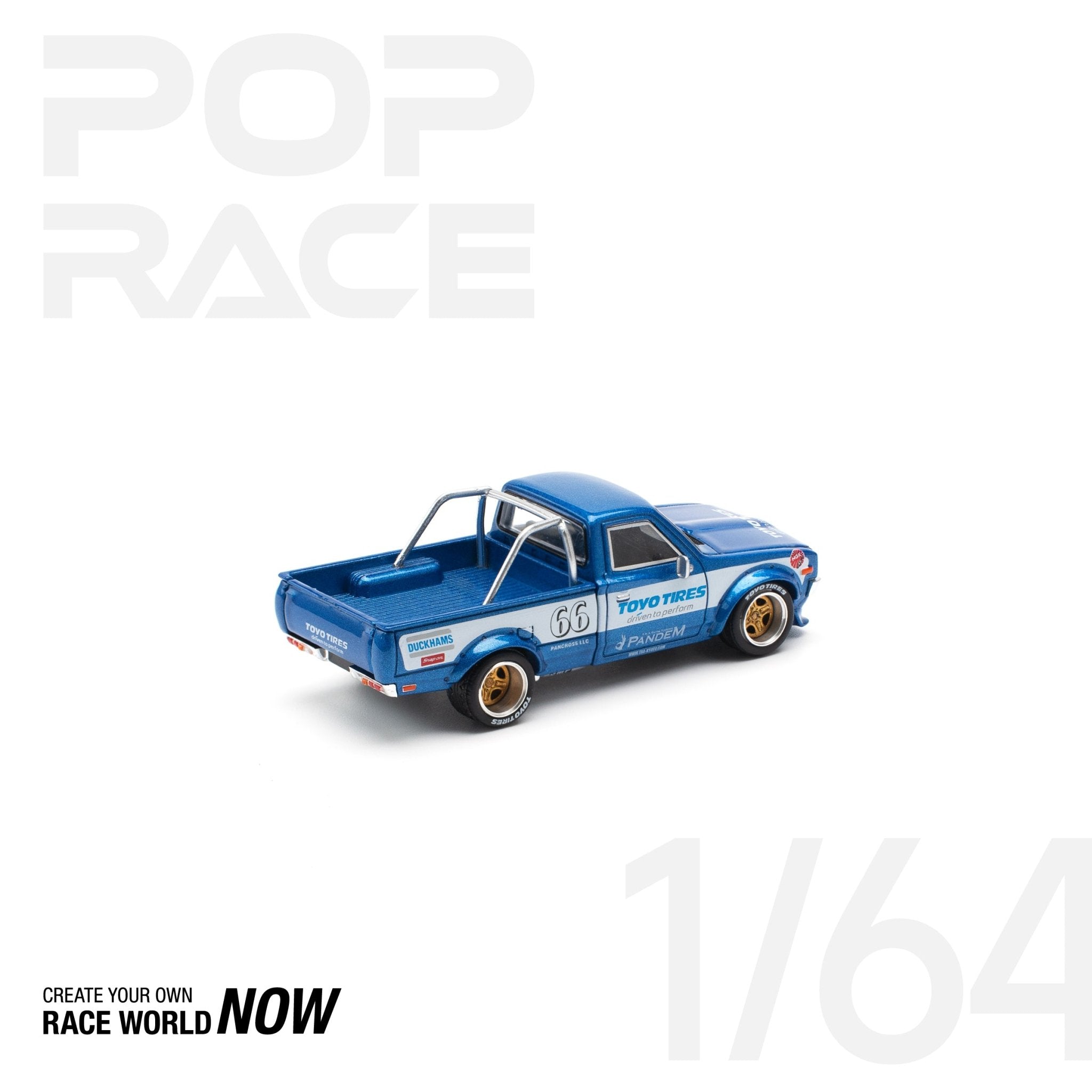 POPRACE 1:64 PANDEM DATSUN 620 BLUE - 1ISTO64