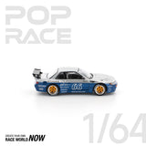 POPRACE 1:64 PANDEM NISSAN SILVIA S13 MOONTECH BLUE - 1ISTO64