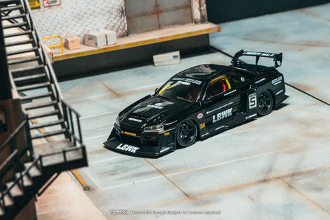 Tarmac Works 1/43 Liberty Walk LB-ER34 Super Silhouette SKYLINE Black - HOBBY43 - 1ISTO64