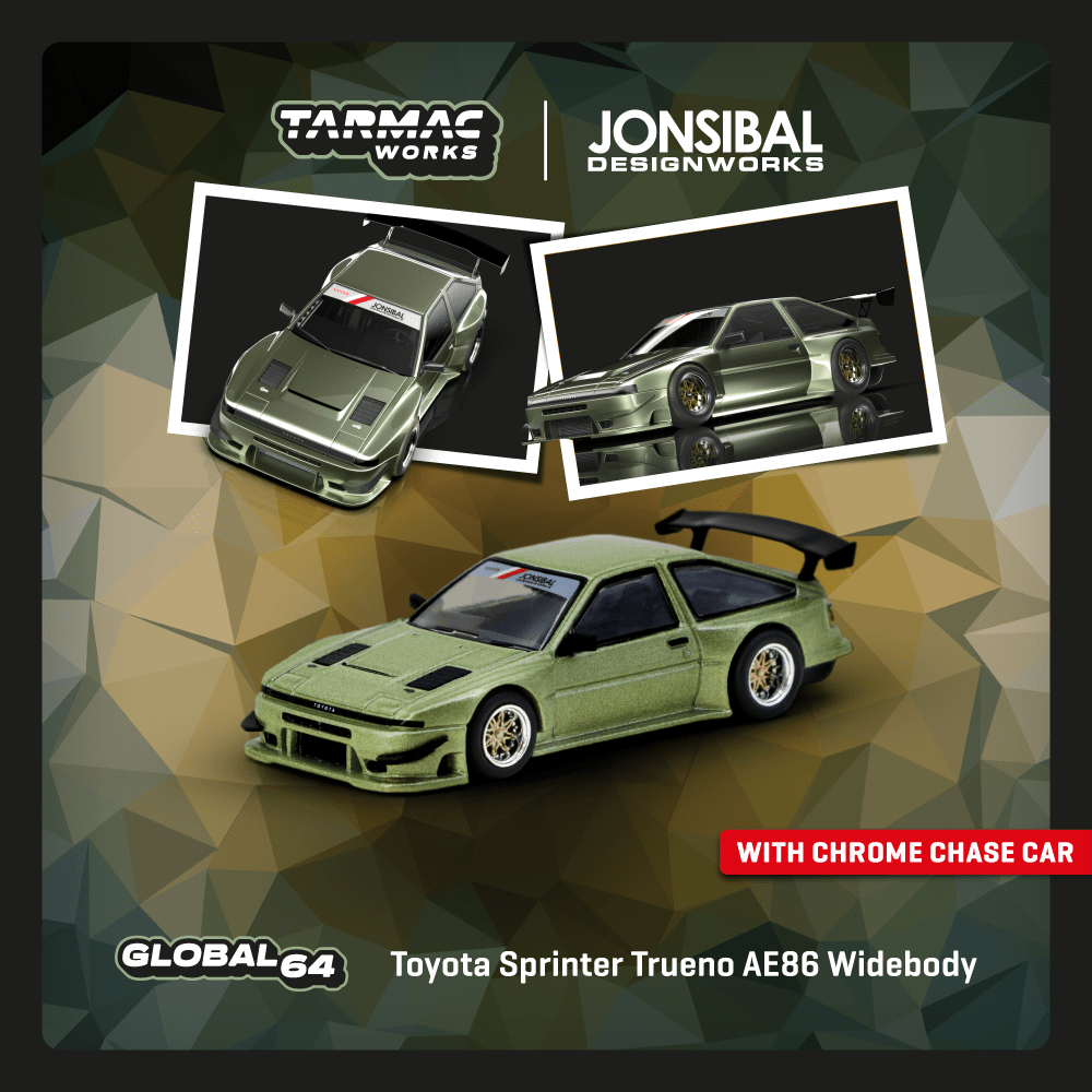 Tarmac Works 1:64 Toyota Sprinter Trueno AE86 Widebody Green - 1ISTO64