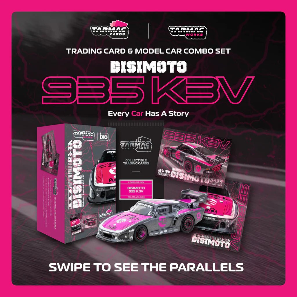 Tarmac Works X iXO Models 1/64 Bisimoto Porsche 935 K3V with Tarmac Cards Combo Set - HOBBY64 - 1ISTO64
