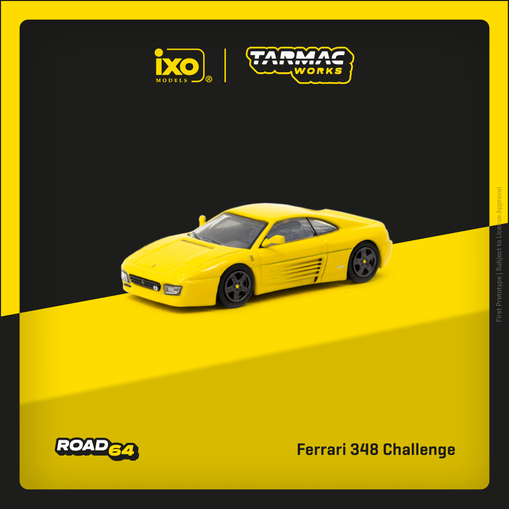 Tarmac Works X iXO Models 1/64 Ferrari 348 Challenge Yellow - ROAD64 - 1ISTO64