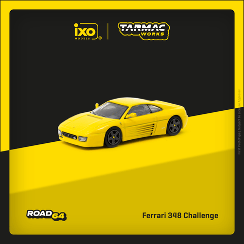 Tarmac Works X iXO Models 1/64 Ferrari 348 Challenge Yellow - ROAD64 - 1ISTO64